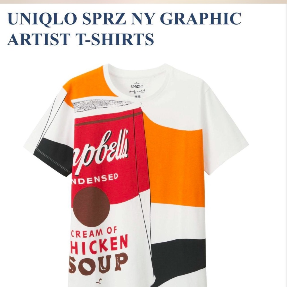 UNIQLO SPRZ Andy Warhol Campbell's Soup T-Shirt Size XS, Excellent Condition